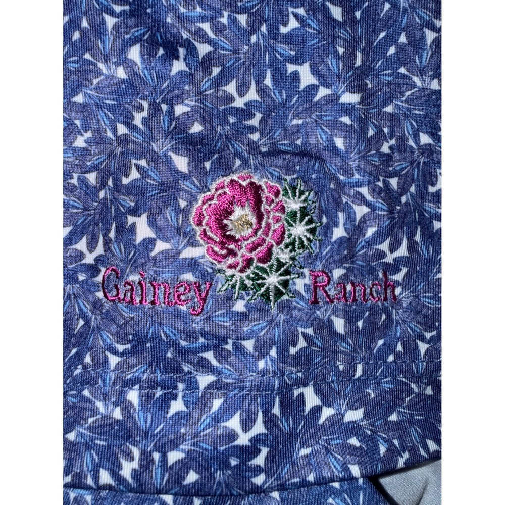 Johnnie-O Mens XXL Blue Floral Performance Polo Shirt Gainey Ranch UPF 50 Golf - Picture 2 of 10